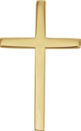 14K Yellow Gold 25.7x15.7 mm Cross Pendant