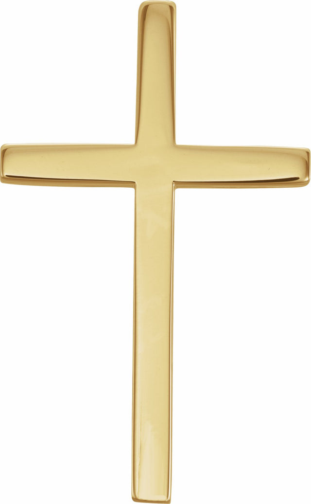 14K Yellow Gold 25.7x15.7 mm Cross Pendant