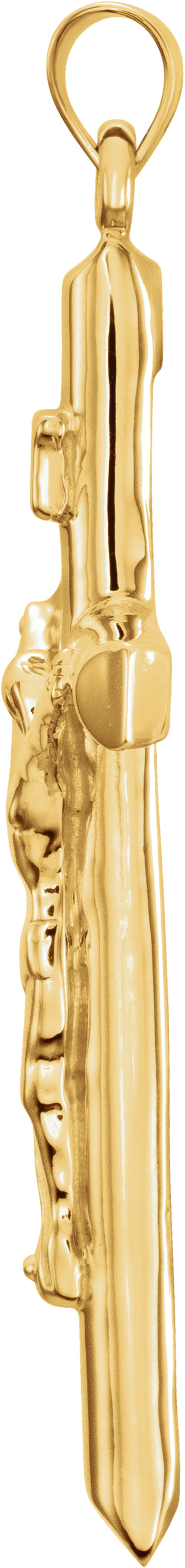 14K Yellow Gold 43x29 mm Crucifix Pendant