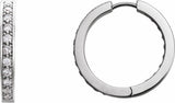 Platinum 3/4 CTW Natural Diamond Inside-Outside 18 mm Hoop Earrings