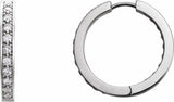 14K White Gold 3/4 CTW Natural Diamond Inside-Outside 18 mm Hoop Earrings