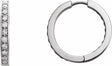 14K White 3/4 CTW Natural Diamond Inside-Outside 18 mm Hoop Earrings