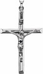14K White Gold 43x29 mm Crucifix Pendant