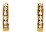 14K Yellow Gold 1/2 CTW Natural Diamond Inside-Outside 15 mm Hoop Earrings
