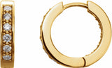 14K Yellow Gold 1/2 CTW Natural Diamond Inside-Outside 15 mm Hoop Earrings