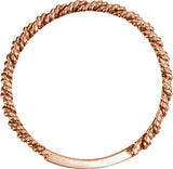 14K Rose Gold 2 mm Twisted Rope Band