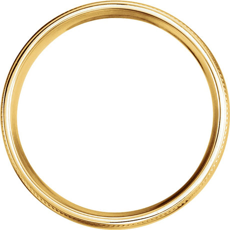 14K Yellow Gold 6 mm Coin Edge Comfort-Fit Half Round Band Size 10