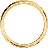 14K Yellow Gold 6 mm Knurled Comfort-Fit Half Round Band Size 11
