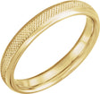 14K Yellow Gold 4 mm Knurled Comfort-Fit Half Round Band Size 10