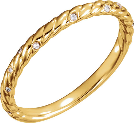 14K Yellow .04 CTW Natural Diamond Rope Band