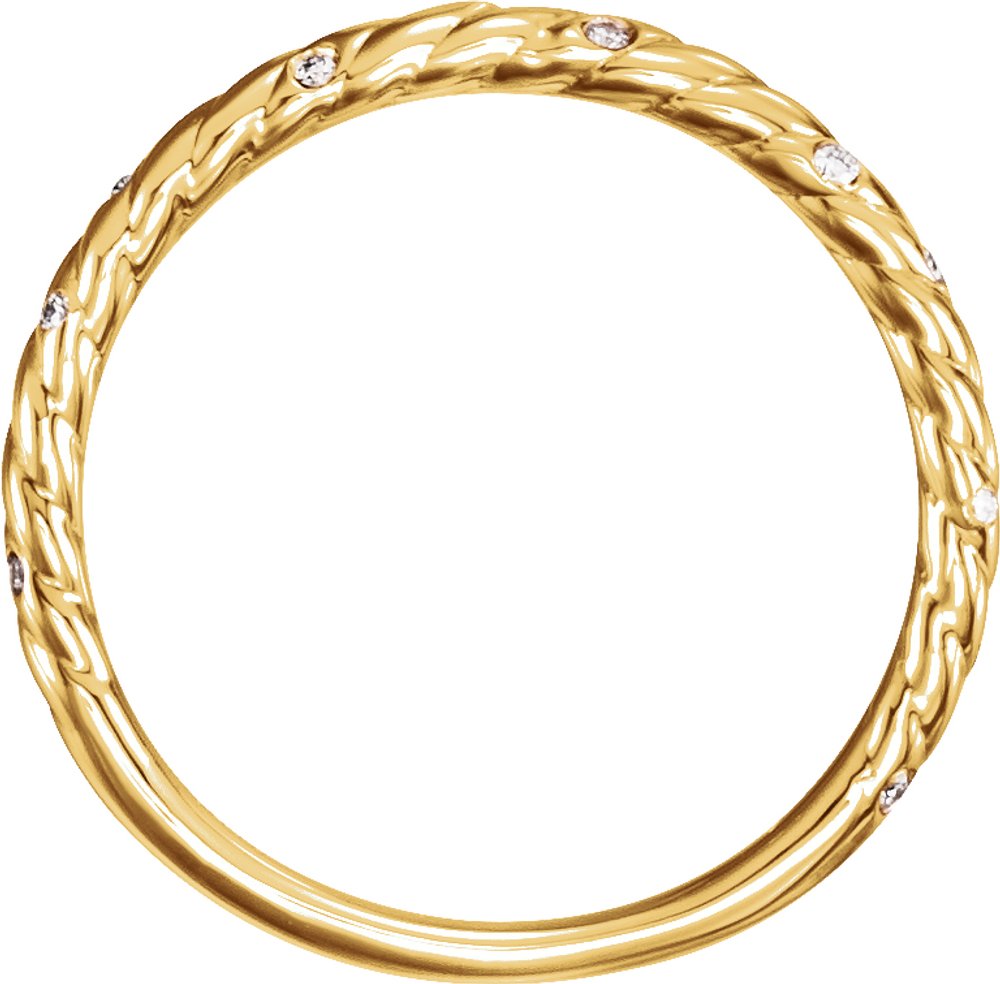 14K Yellow .04 CTW Natural Diamond Rope Band