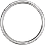 14K White 6 mm Coin Edge Design Band Size 10