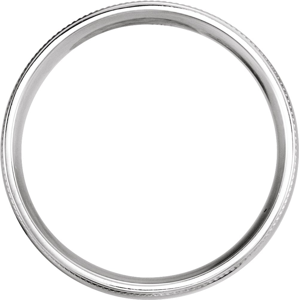 14K White Gold 8 mm Coin Edge Comfort-Fit Half Round Band Size 13