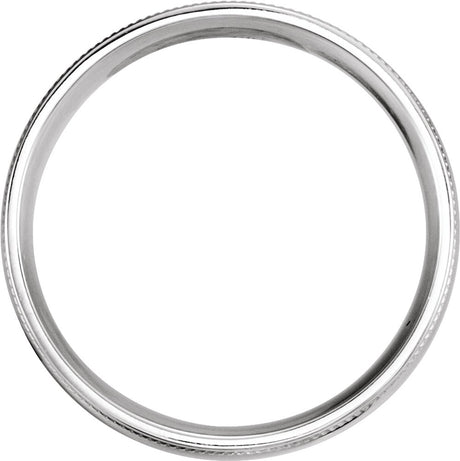 14K White Gold 8 mm Coin Edge Comfort-Fit Half Round Band Size 13