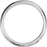 14K White 6 mm Knurl Half Round Band Size 10