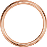 14K Rose 6 mm Knurl Half Round Band Size 10.5