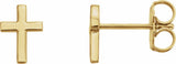 14K Yellow Gold 6 mm Cross Earrings