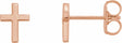14K Rose Gold 6 mm Cross Earrings