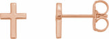 14K Rose Gold 6 mm Cross Earrings