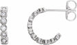14K White Gold 1/4 CTW Natural Diamond 11.1 mm Hoop Earrings