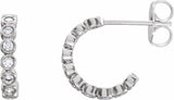 14K White Gold 1/4 CTW Natural Diamond 11.1 mm Hoop Earrings