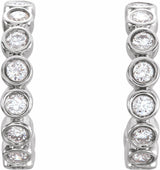 14K White Gold 1/4 CTW Natural Diamond 11.1 mm Hoop Earrings