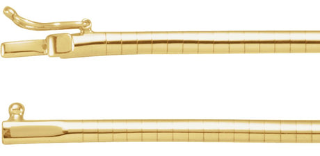 14K Yellow Gold 3 mm Omega 16" Chain