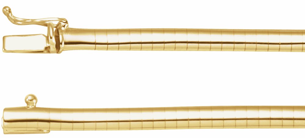 14K Yellow Gold 4 mm Omega 18" Chain