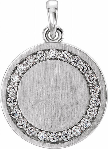 14K White 1/5 CTW Natural Diamond Engravable 16-18" Necklace