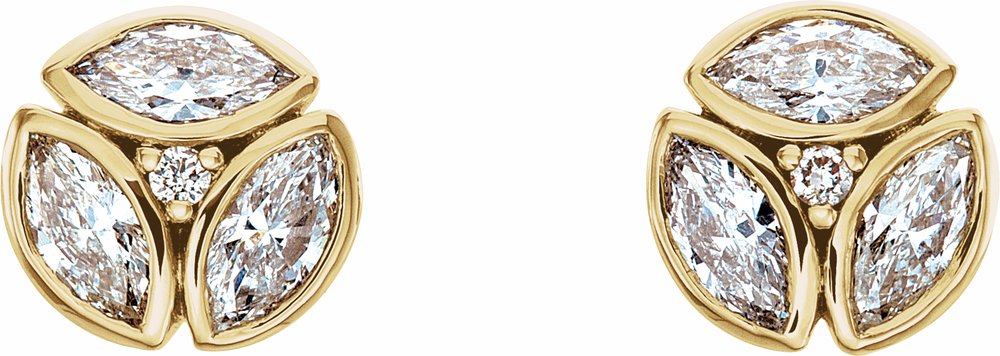 14K Yellow Gold 1/2 CTW Natural Diamond Earrings