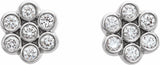 14K White 1/4 CTW Natural Diamond Cluster Earrings