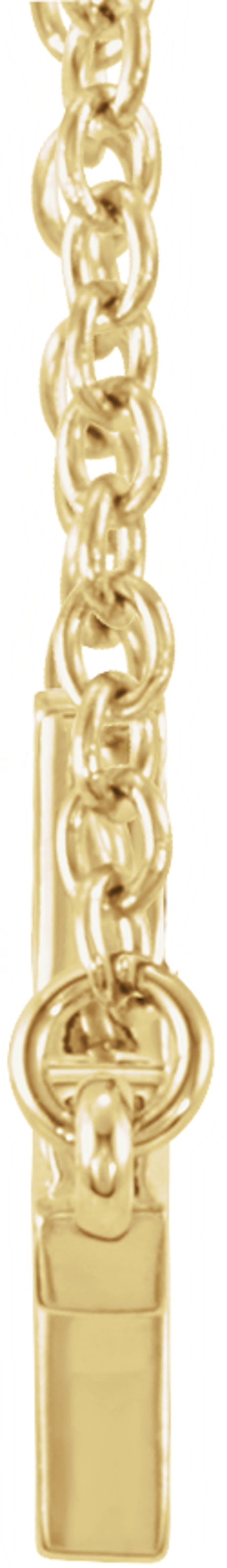 14K Yellow Gold 17x9 mm Sideways Cross 16-18" Necklace