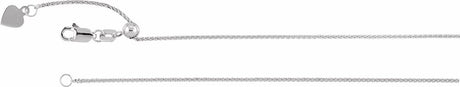 14K White Gold 1 mm Adjustable Wheat 16-22" Chain