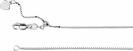 14K White Gold .85 mm Adjustable Box 16-22" Chain