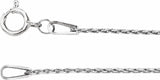 Rhodium-Plated Sterling Silver 1 mm Wheat 7" Chain