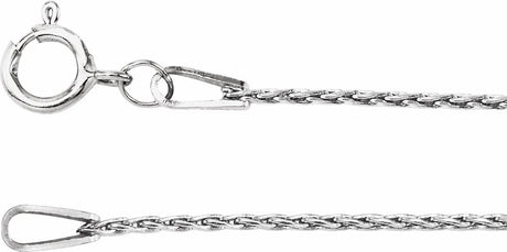 14K White Gold 1 mm Wheat 24" Chain