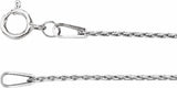 14K White Gold 1 mm Wheat 18" Chain