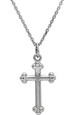 14K White Cross 18" Necklace