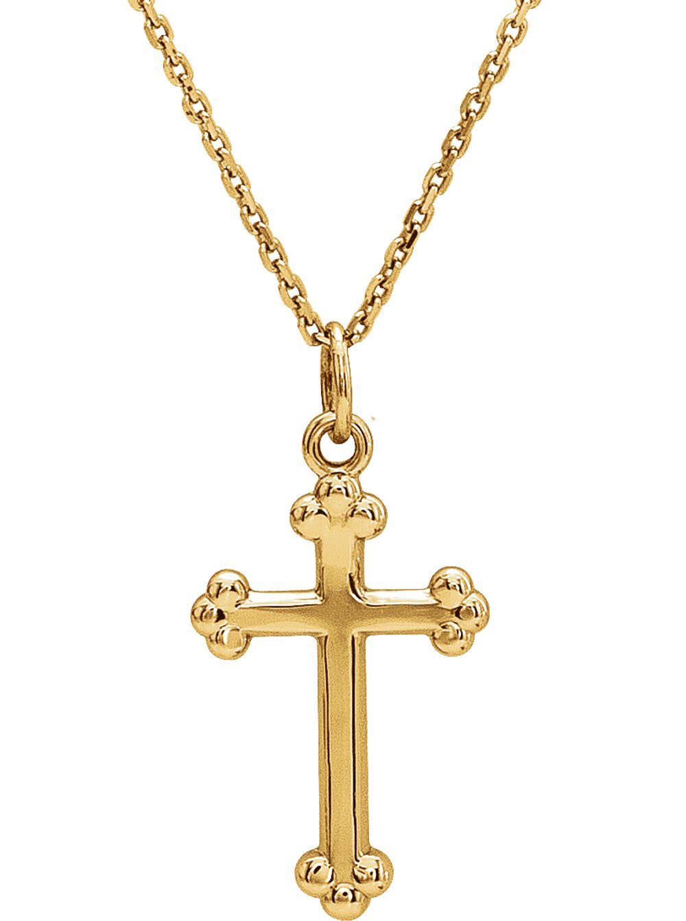 14K Yellow Cross 18" Necklace