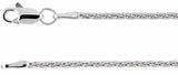 Rhodium-Plated Sterling Silver 1.5 mm Wheat 20" Chain