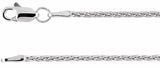 14K White Gold 1.5 mm Wheat 16" Chain