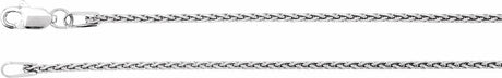 Rhodium-Plated Sterling Silver 1.25 mm Wheat 16" Chain