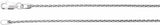 14K White Gold 1.25 mm Wheat 20" Chain