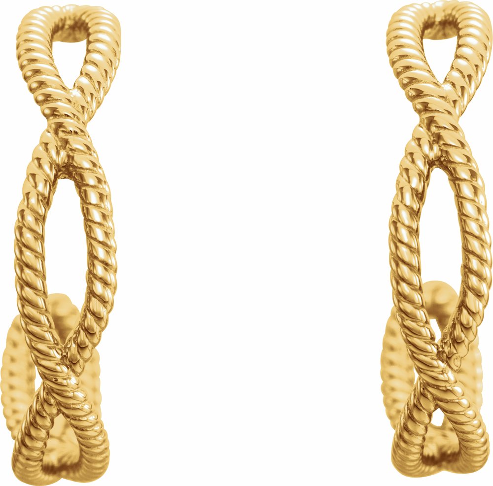 14K Yellow Rope 20 mm Hoop Earrings