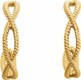 14K Yellow Rope 20 mm Hoop Earrings