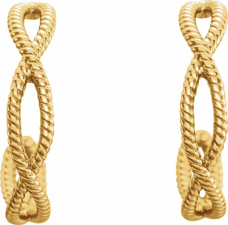 14K Yellow Rope 20 mm Hoop Earrings