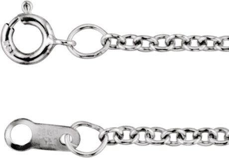 18K White Gold 1.5 mm Cable 20" Chain