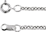 18K White Gold 1.5 mm Cable 16" Chain