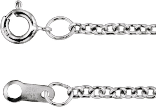 18K White Gold 1.5 mm Cable 18" Chain