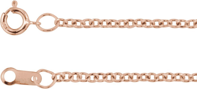 10K Rose Gold 1.5 mm Cable 20" Chain